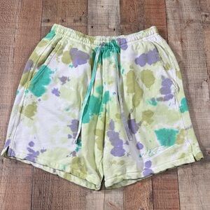 Nike Tie Dye Sweat Shorts‎ Large Multicolor Pockets Drawstring Comfy Lounge
